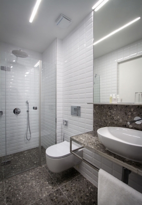 Hotel Mucha Praha - Jednolůžkový pokoj Standard koupelna